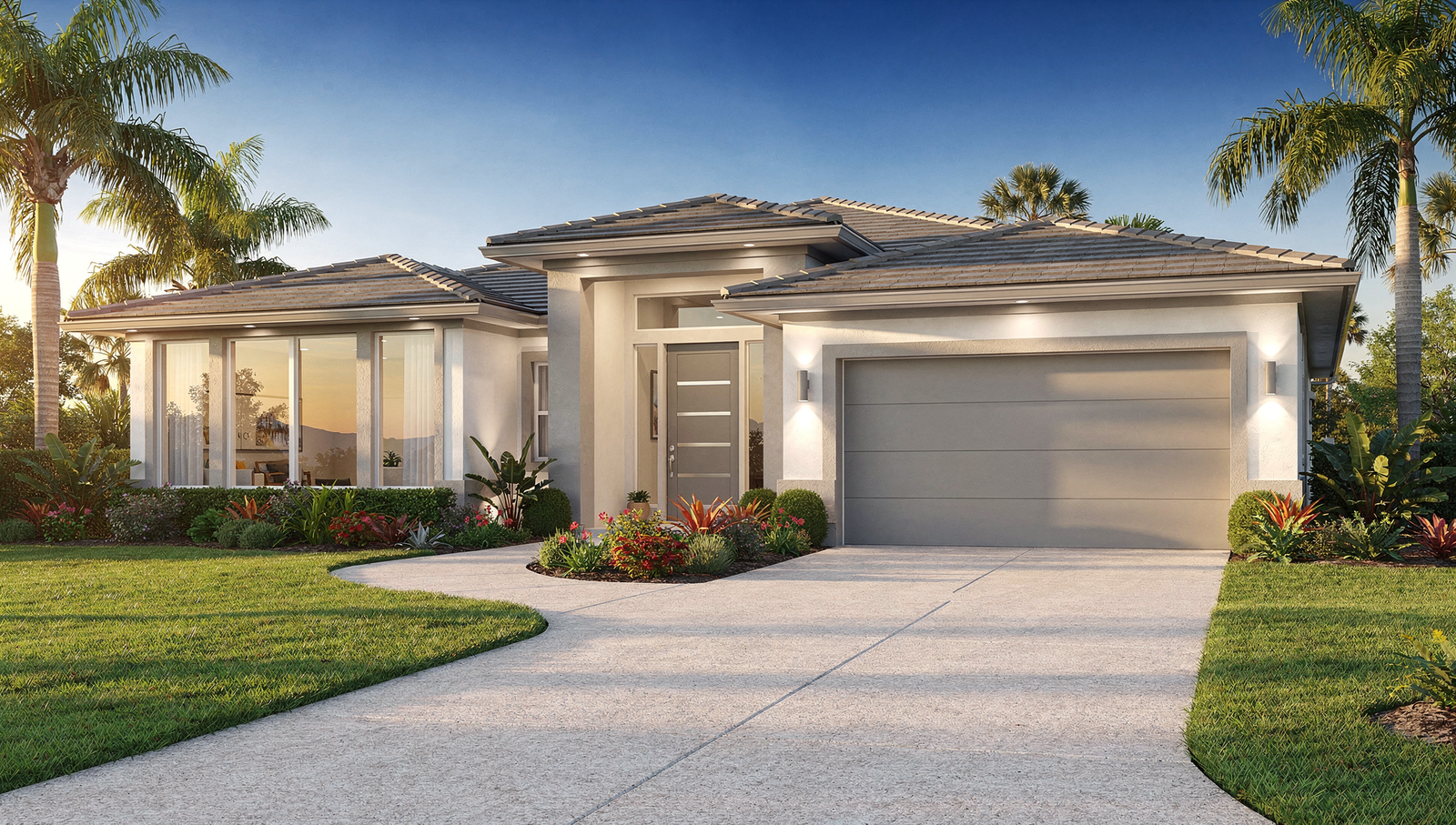 Clearwater new construction home exterior with modern design