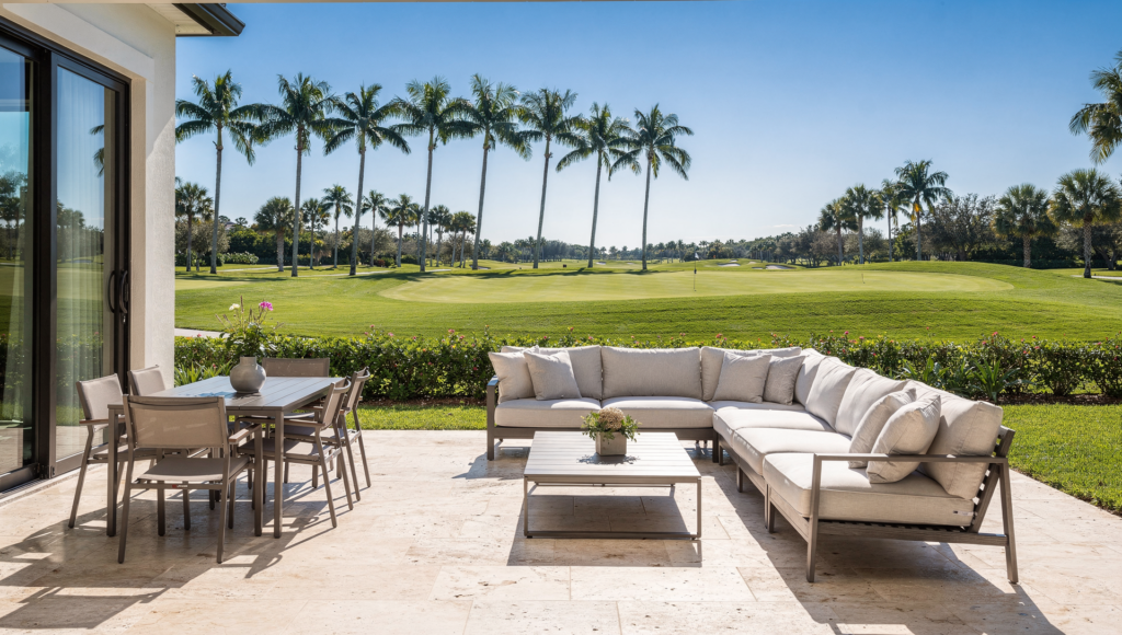 Backyard view from a Clearwater golf course home