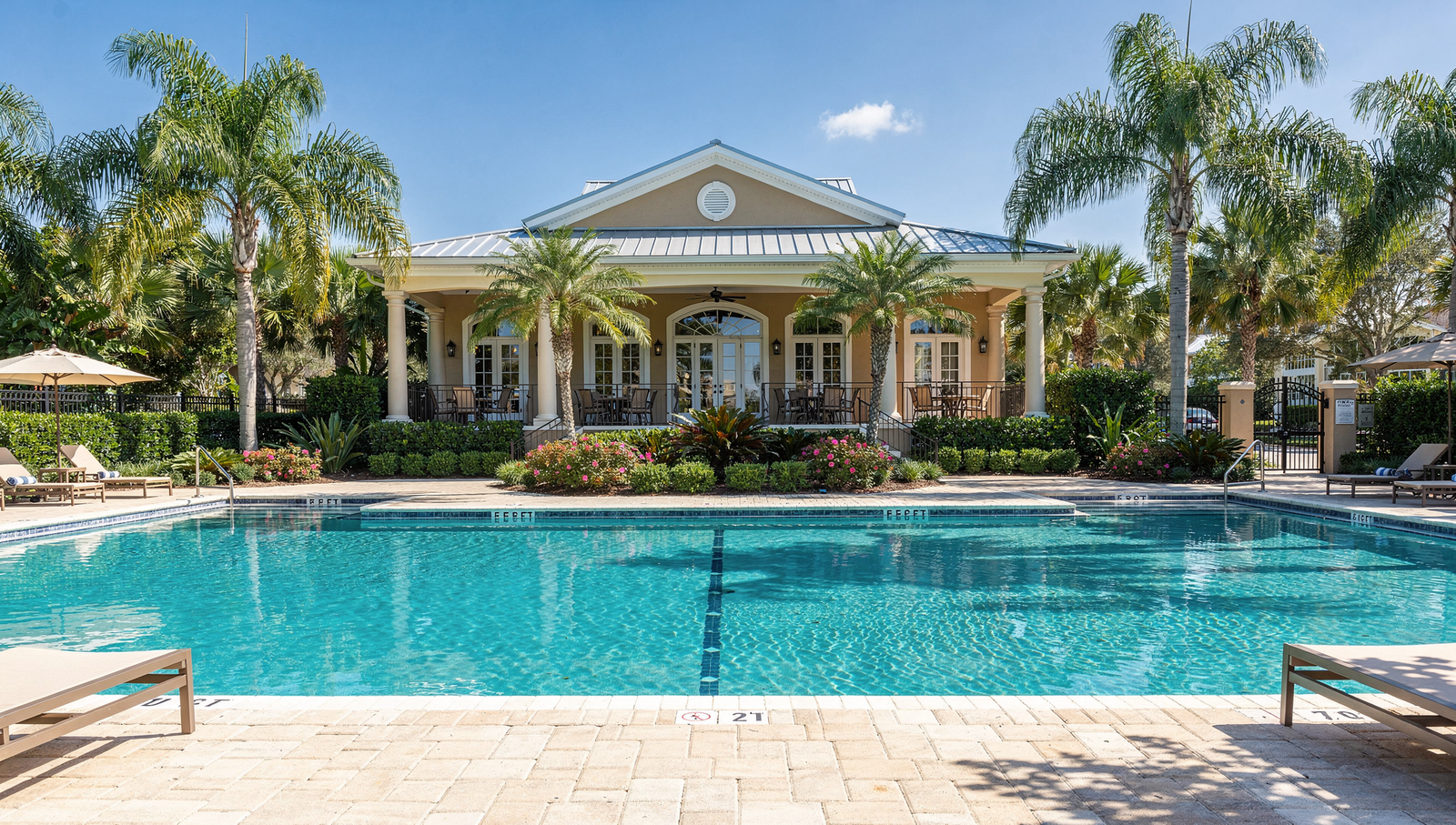 Clearwater gated community amenities with pool and clubhouse